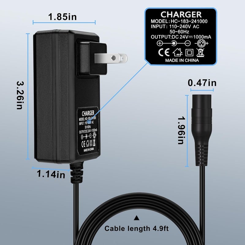 KAVCENT 24V Charger for Electric Scooter Razor MX350 Electric Scooter Dirt Bike E100 E175 E200 E200S E300 E300S E500 Pocket Mod, Sports Mod and Dirt Quad - Image 4